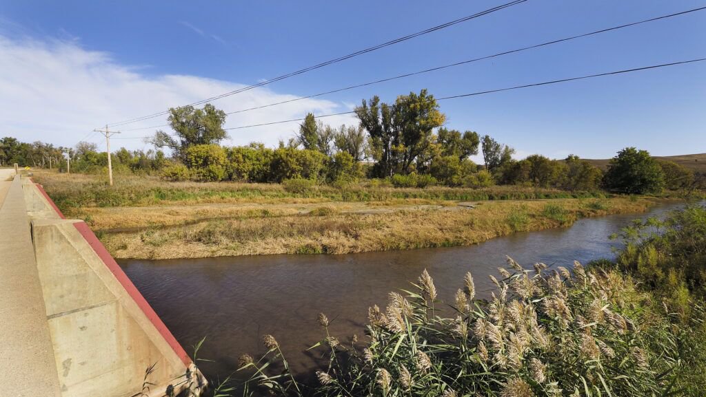 The Bazile Creek overflowed its banks in 2019