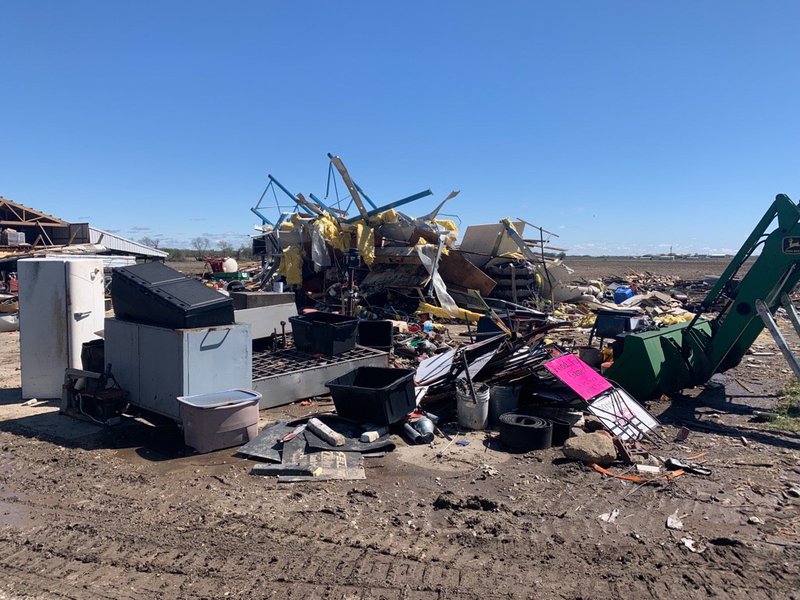 Debris from tornado