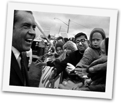 Nixon greeting fans on the rope line.